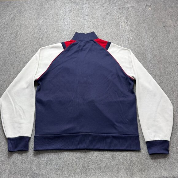 Polo Ralph Lauren Track Jacket Men L Blue White Red Knit Interlock VTG Full Zip - Picture 7 of 14